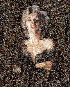 Marilyn Monroe als Pinup im Mosaik von Atelier Liesjes