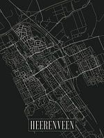 City map Heerenveen - City - Dark variant - Friesland Map