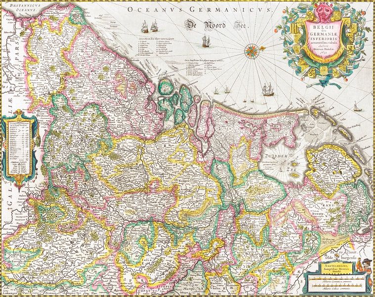 Map of the Netherlands, Henricus Hondius (1631) by Masterful Masters