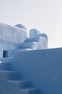 Minimalistisch blauw gebouw in Griekenland | fine art fotoprint