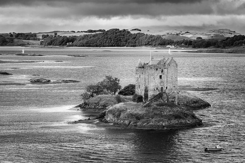 Castle Stalker in Black and White by Henk Meijer Photography