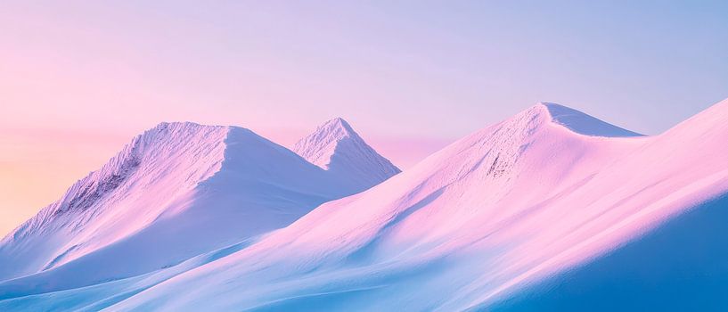 Snow-covered mountain landscape at sunrise by Poster Art Shop