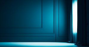 Blauwe kamer met gordijnen van Mustafa Kurnaz