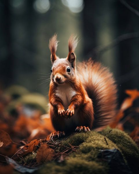 Eichhörnchen im Wald von fernlichtsicht