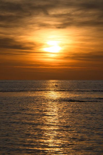 Sunset on the beach of the Baltic Sea, romantic by Martin Köbsch