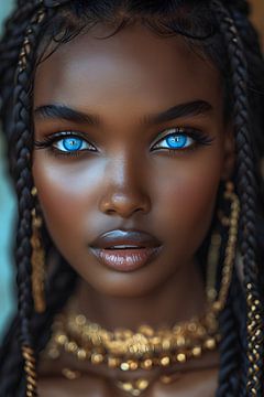 Black woman with blue eyes by Skyfall
