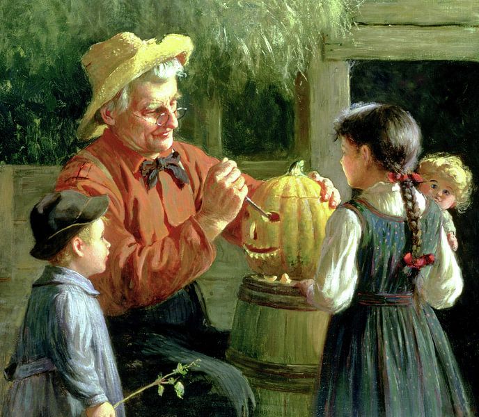 Abbott Fuller Graves,Jack o Lantern, Wall Art by finemasterpiece