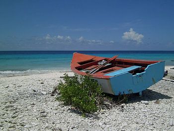 Bootje op de kust.