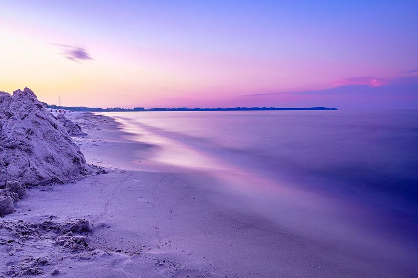 Juliusruh strand bij zonsondergang van flotografie