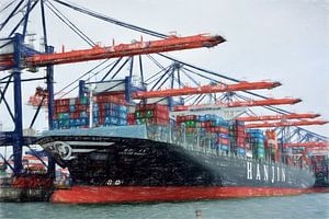 Containerschiff im Hafen