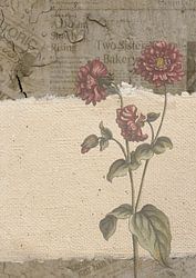 Vintage collage met bloemen