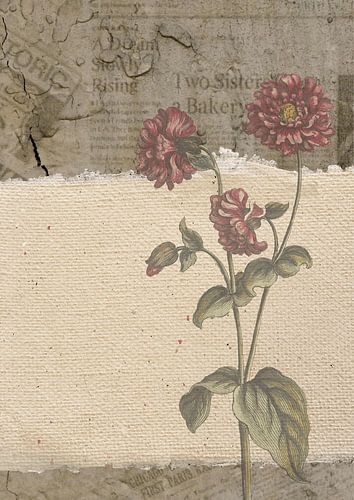 Vintage-Collage mit Blumen