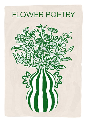 Vaas met botanische poëzie