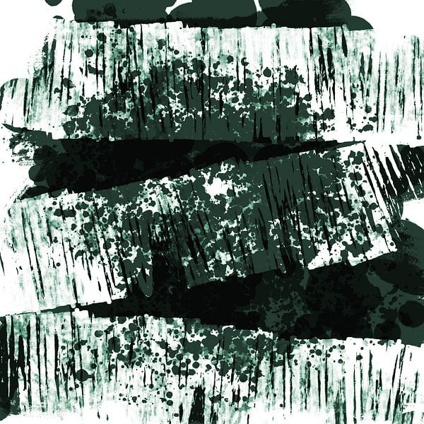 Modern abstract art. Shapes in green no. 5 by Dina Dankers