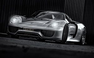 Porsche Spider 918 schwarzweiß von Martijn van Dellen