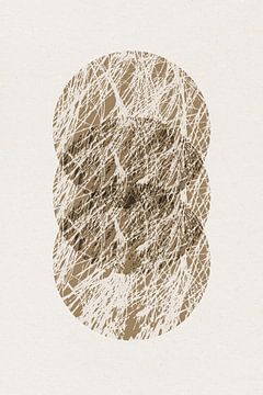 Ikigai. Abstracte minimalistische zen-kunst. Japanse stijl. Aardetinten VI van Dina Dankers