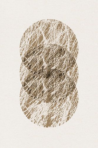 Ikigai. Abstracte minimalistische zen-kunst. Japanse stijl. Aardetinten VI van Dina Dankers