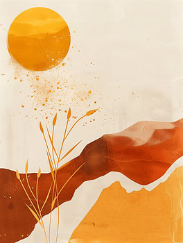 Botanical Sun and Mountains