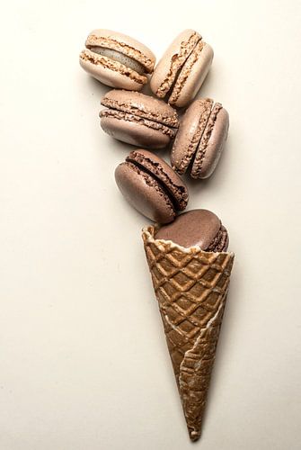 Een macaron ijsje