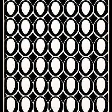 Zwart Wit vormen spel - Abstract Geometrisch Decoratief van Lily van Riemsdijk - Art Prints met Kleur