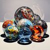 Billes de verre Nature morte lumineuse Transparence Réflexion sur gm_designs