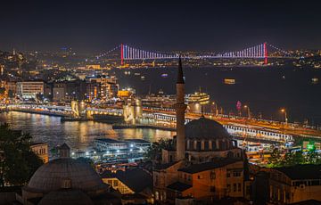 Uitzicht op Bosphorusbrug van Yama Anwari