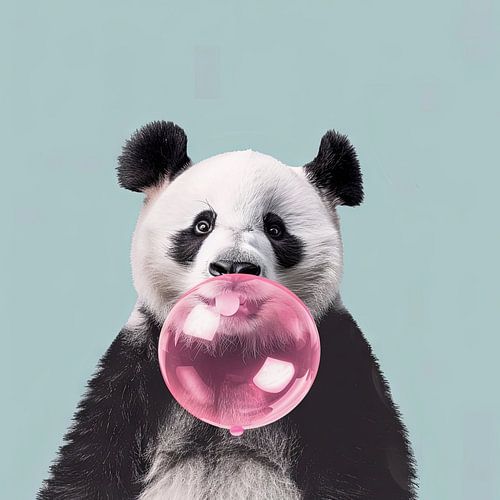 Panda met kauwgom