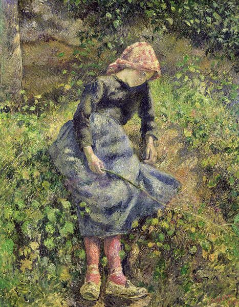 Camille Pissarro,Girl with a Stick, 1881 by finemasterpiece