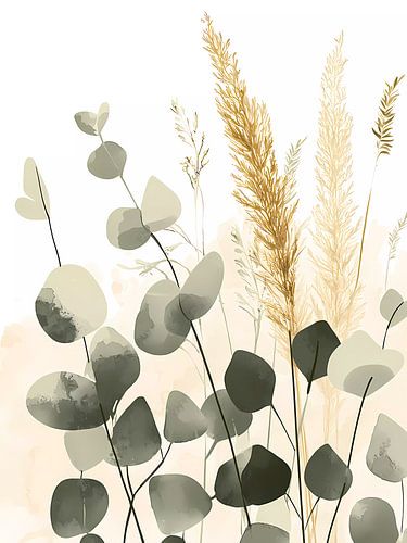 Eucalyptus en wilde bloemen