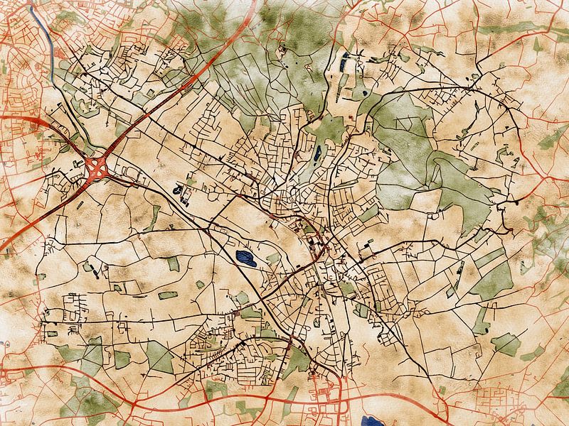 Map of Bad Salzuflen with the style 'Serene Summer' by Maporia