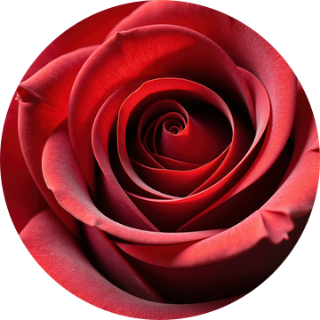 Close-up van een rode rozenbloesem van Markus Gann