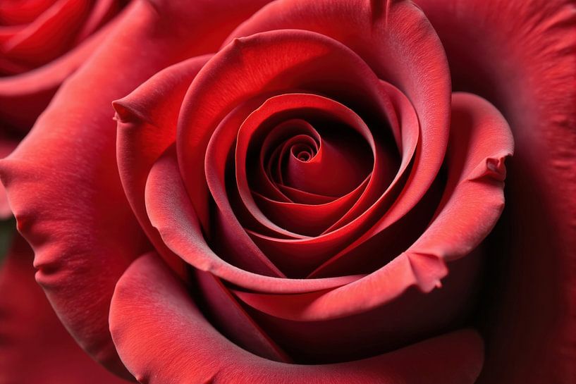 Nahaufnahme einer roten Rosenblüte von Markus Gann