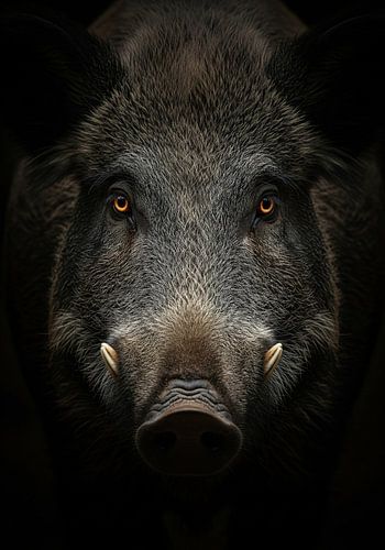 Wild zwijn frontaal gezichtsportret