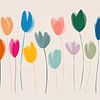 Tulipes en rangée sur Caroline Guerain