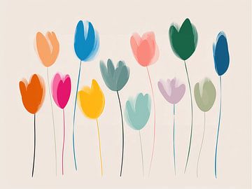 Tulips in a row by Caroline Guerain