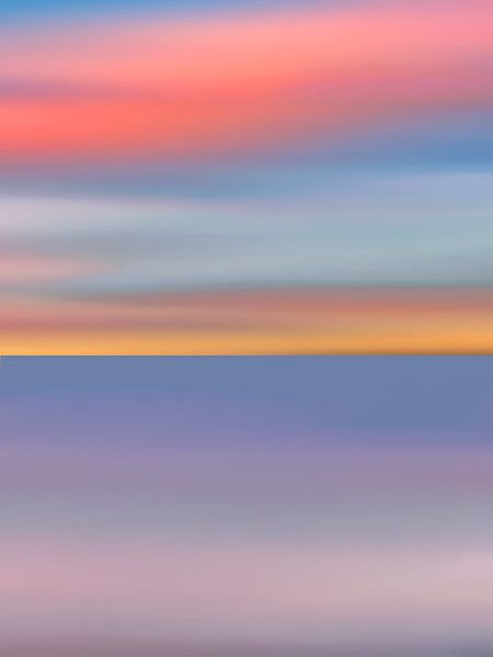 Ethernal Sunrise At Sea - Captivating Art Print van Annelies Hoogerwerf