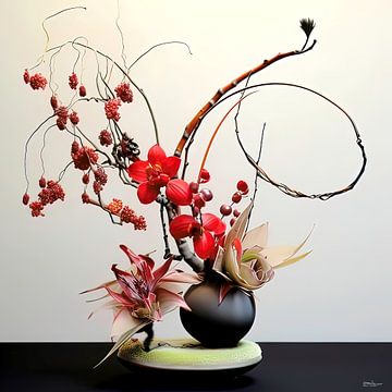 ikebana (japanse bloemsierkunst) van Gelissen Artworks