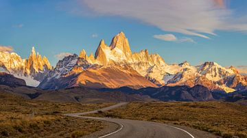 Sunrise on the road to Fitz Roy, Patagonia by Dieter Meyrl
