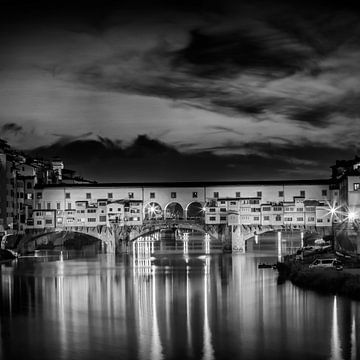 FLORENCE Ponte Vecchio bij zonsondergang van Melanie Viola