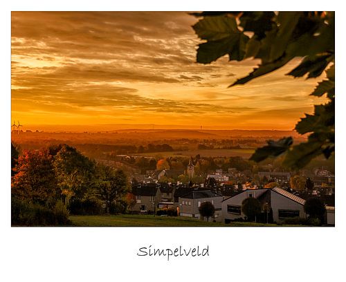 Poster van een zonsopkomst boven Simpelveld