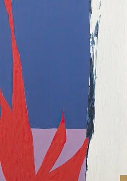Composition abstraite en rouge et bleu sur Niklas Maximilian