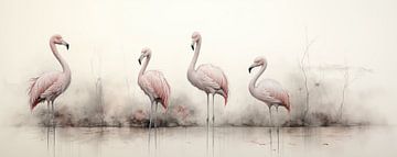 Flamingo's by ARTEO Paintings