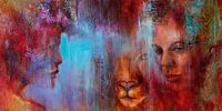 Together: Faces of man and predator by Annette Schmucker thumbnail