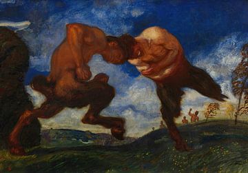 Franz von Stuck - Vechtende Faunen (1898) van Peter Balan