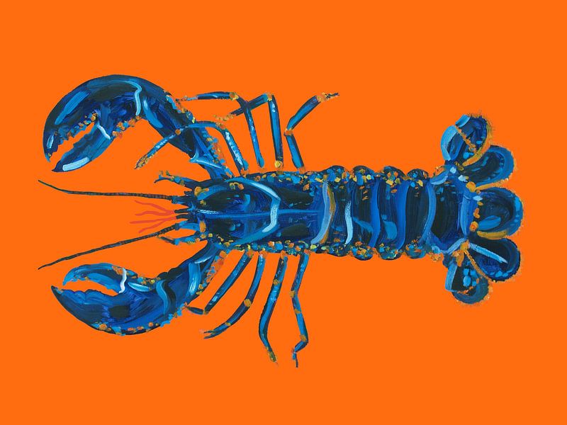 Lobster On Orange by Alice Straker