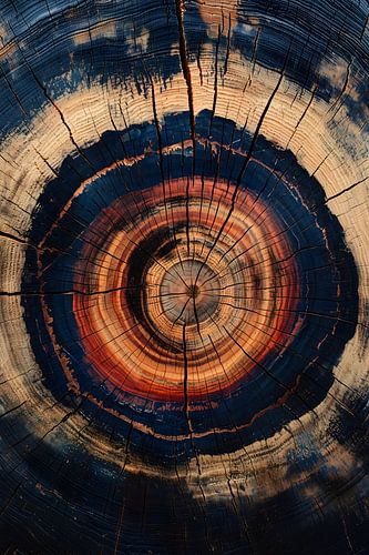 Abstract colourful tree rings