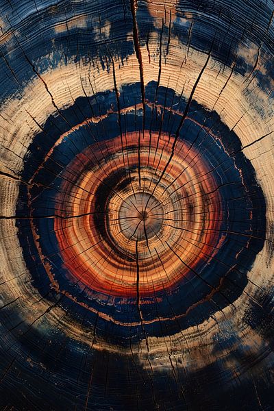 Abstracte kleurrijke boomringen van NJ Midnight Studio
