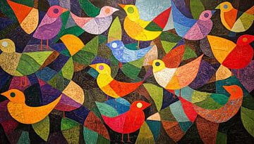 Kleurrijke vogels panorama van TheXclusive Art