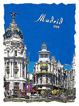 Madrid van Printed Artings