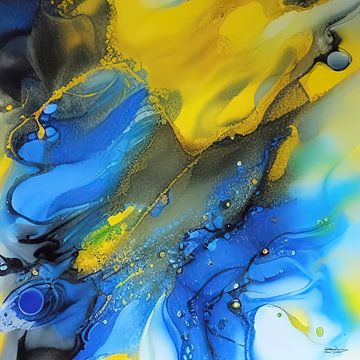 painting van alcohol ink en acryl van Gelissen Artworks